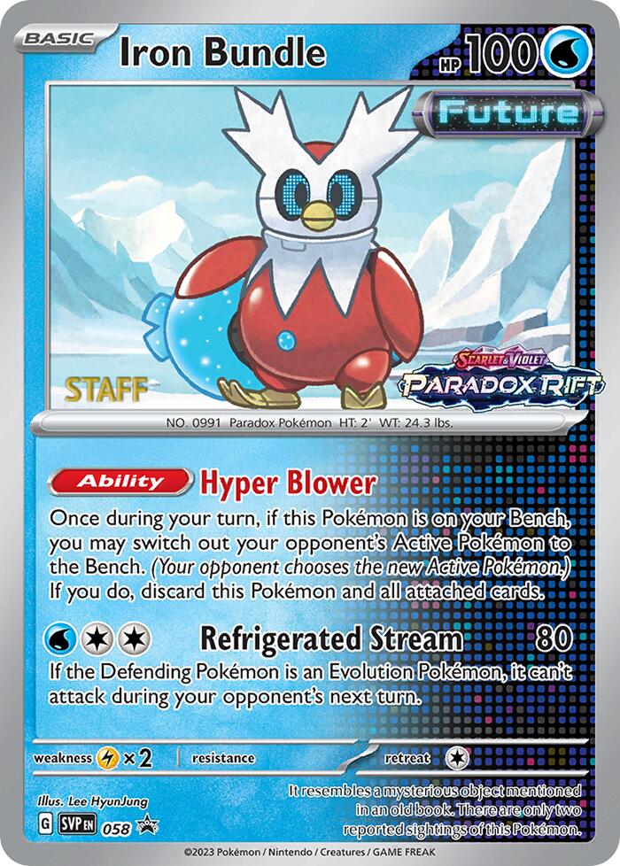 Iron Bundle (058) (Staff Prerelease Promo) [Scarlet & Violet: Black Star Promos] | Good Games Cannington