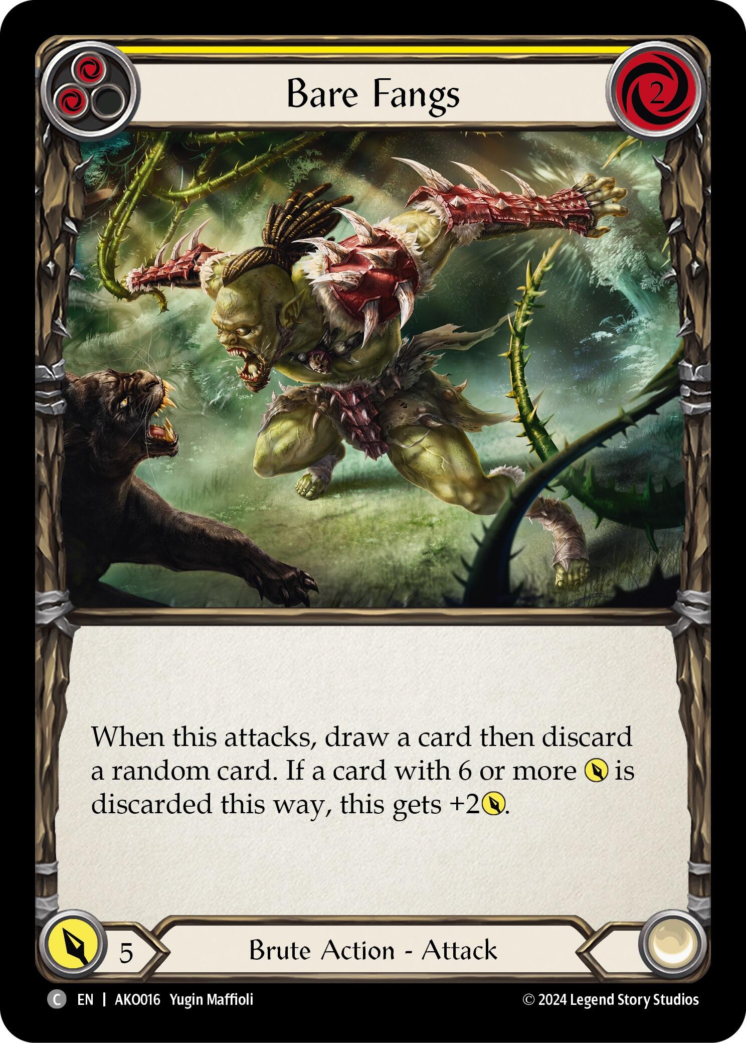 Bare Fangs (Yellow) [AKO016] (Armory Deck: Kayo) | Good Games Cannington