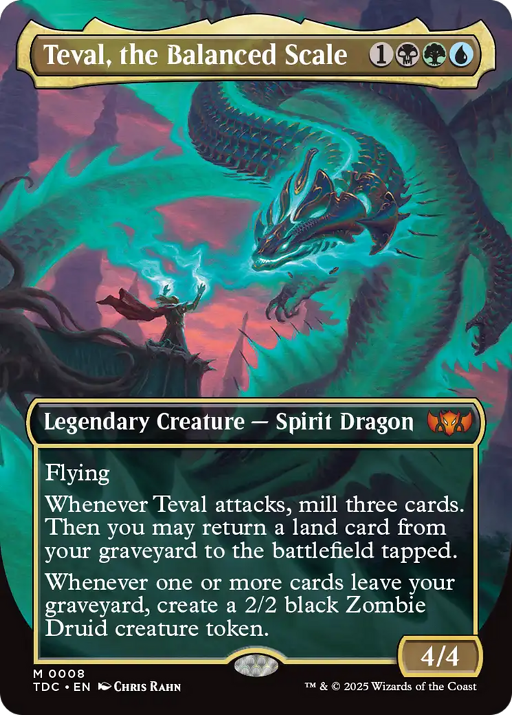Teval, the Balanced Scale (Borderless) [Tarkir: Dragonstorm Commander] | Good Games Cannington
