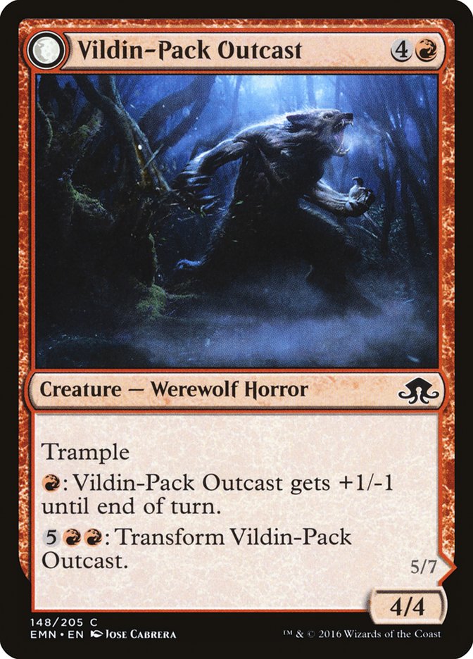 Vildin-Pack Outcast // Dronepack Kindred [Eldritch Moon] | Good Games Cannington