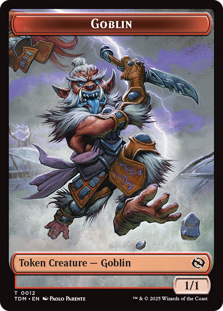 Goblin // Warrior Double-Sided Token [Tarkir: Dragonstorm Tokens] | Good Games Cannington
