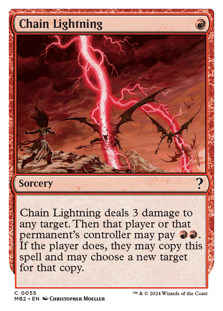 Chain Lightning (White Border) [Mystery Booster 2] | Good Games Cannington
