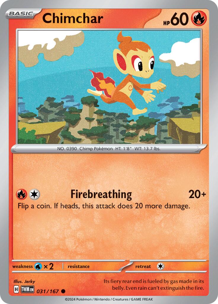 Chimchar (031/167) [Scarlet & Violet: Twilight Masquerade] | Good Games Cannington