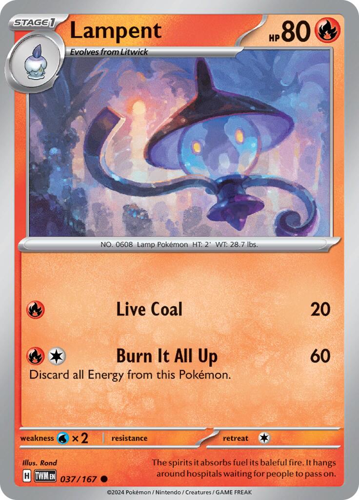 Lampent (037/167) [Scarlet & Violet: Twilight Masquerade] | Good Games Cannington