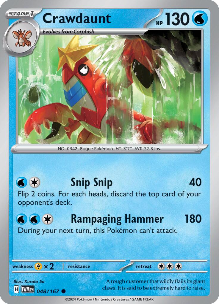 Crawdaunt (048/167) [Scarlet & Violet: Twilight Masquerade] | Good Games Cannington