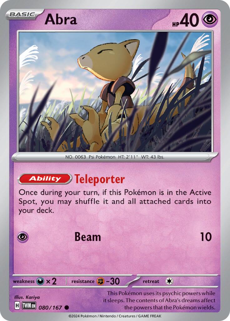 Abra (080/167) [Scarlet & Violet: Twilight Masquerade] | Good Games Cannington