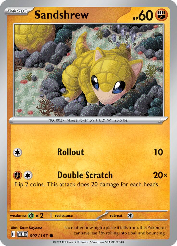 Sandshrew (097/167) [Scarlet & Violet: Twilight Masquerade] | Good Games Cannington