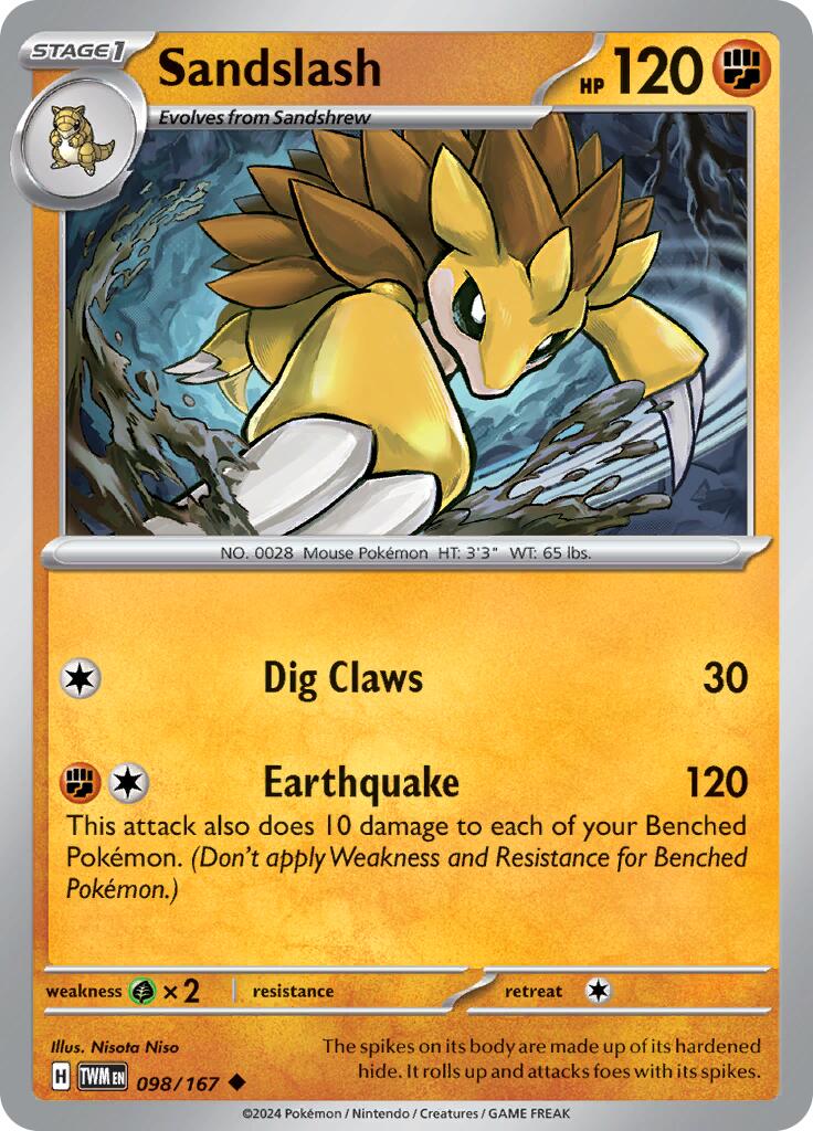 Sandslash (098/167) [Scarlet & Violet: Twilight Masquerade] | Good Games Cannington