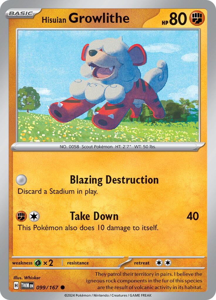 Hisuian Growlithe (099/167) [Scarlet & Violet: Twilight Masquerade] | Good Games Cannington