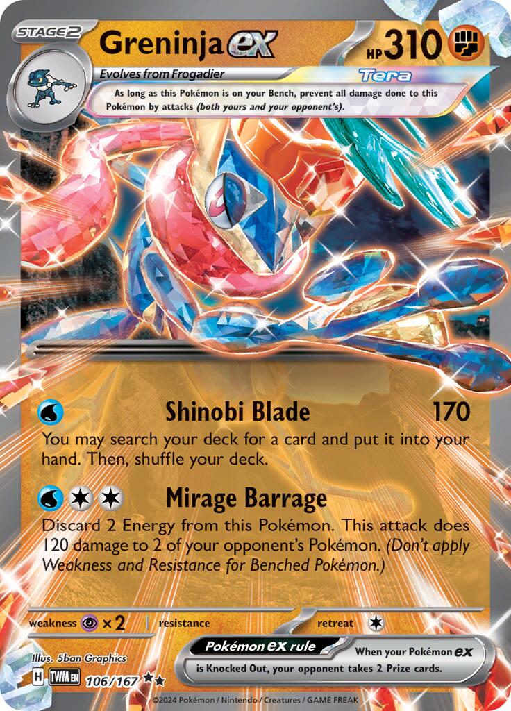 Greninja ex (106/167) [Scarlet & Violet: Twilight Masquerade] | Good Games Cannington