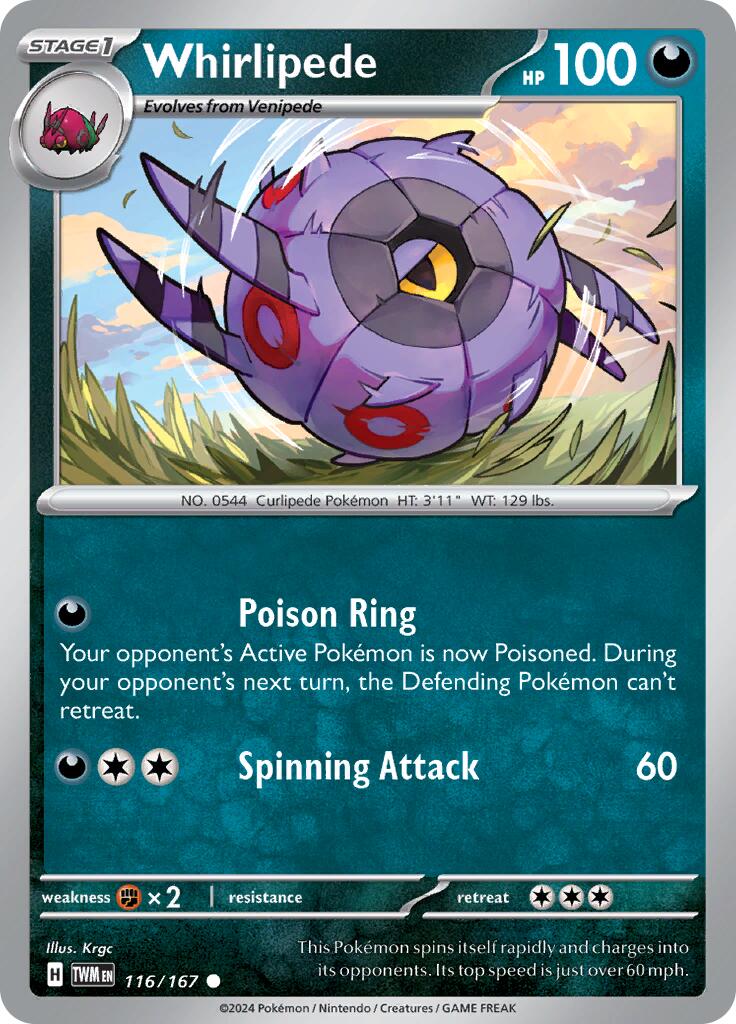 Whirlipede (116/167) [Scarlet & Violet: Twilight Masquerade] | Good Games Cannington