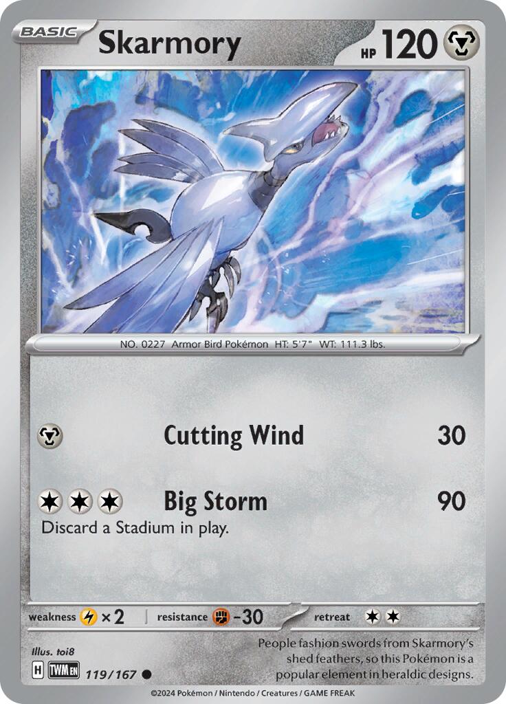 Skarmory (119/167) [Scarlet & Violet: Twilight Masquerade] | Good Games Cannington