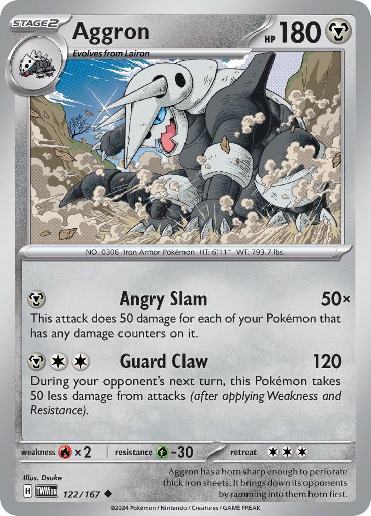Aggron (122/167) [Scarlet & Violet: Twilight Masquerade] | Good Games Cannington