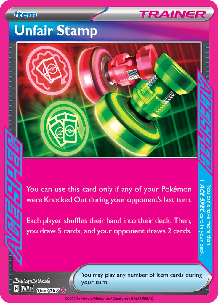 Unfair Stamp (165/167) [Scarlet & Violet: Twilight Masquerade] | Good Games Cannington