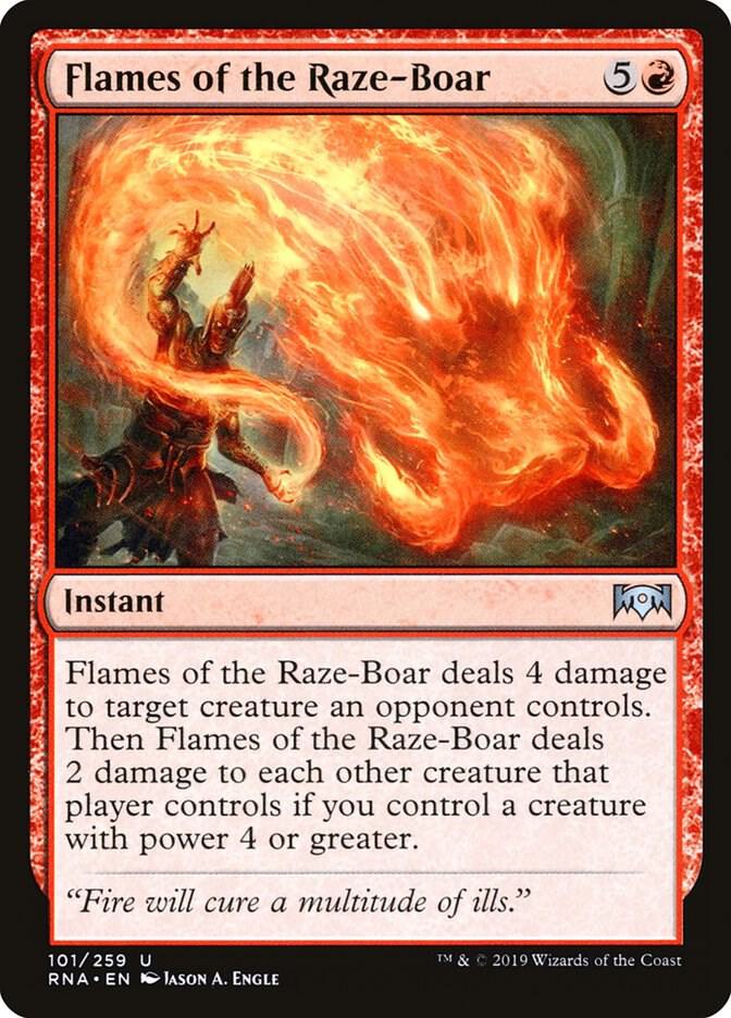 Flames of the Raze-Boar 101/259 (Ravnica Allegiance)  | Good Games Cannington
