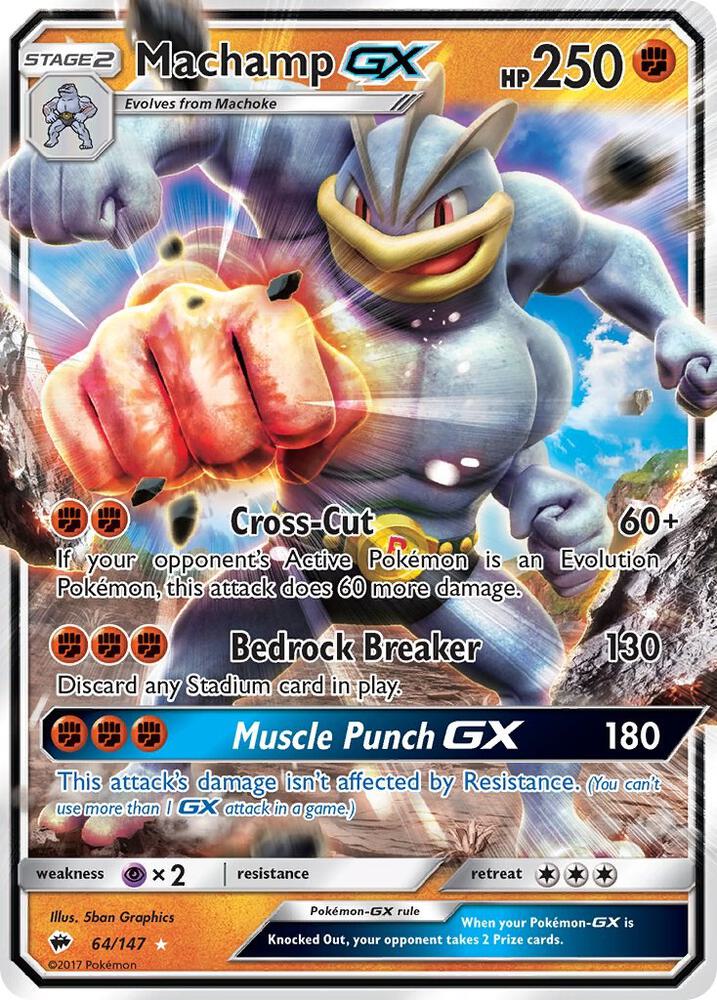 Machamp GX 64/147 (SM - Burning Shadows)  - Holofoil | Good Games Cannington