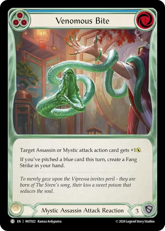 Venomous Bite (Blue) [MST022] (Part the Mistveil) | Good Games Cannington