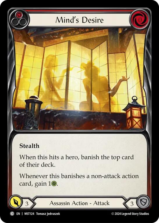 Mind's Desire (Red) [MST124] (Part the Mistveil)  Rainbow Foil | Good Games Cannington