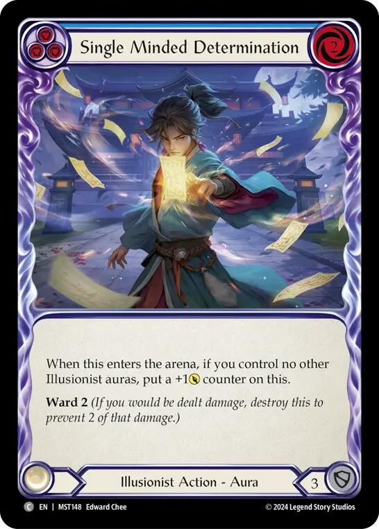 Single Minded Determination (Blue) [MST148] (Part the Mistveil)  Rainbow Foil | Good Games Cannington