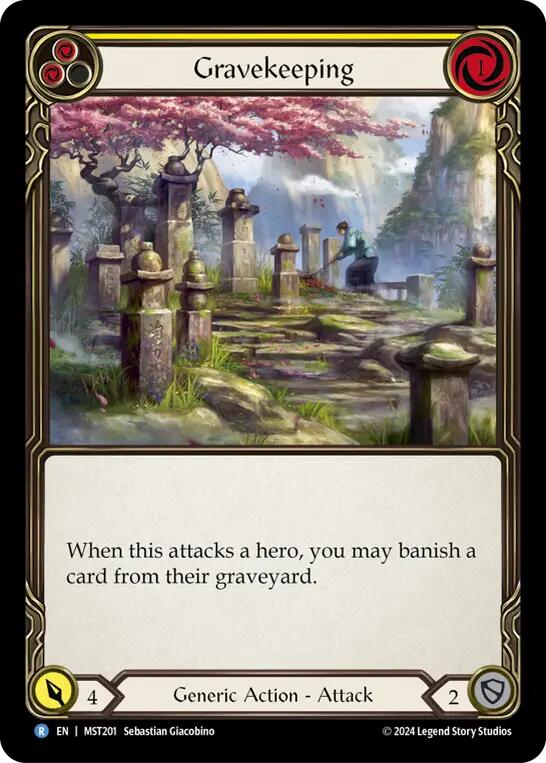 Gravekeeping (Yellow) [MST201] (Part the Mistveil)  Rainbow Foil | Good Games Cannington
