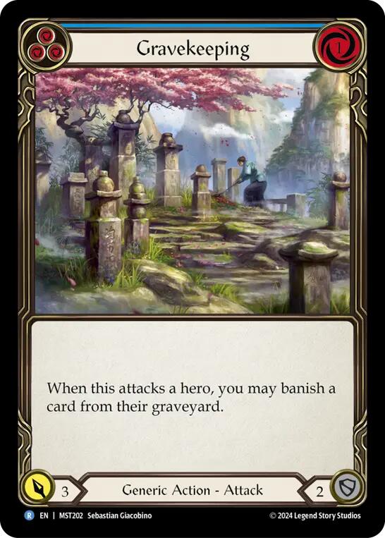 Gravekeeping (Blue) [MST202] (Part the Mistveil)  Rainbow Foil | Good Games Cannington