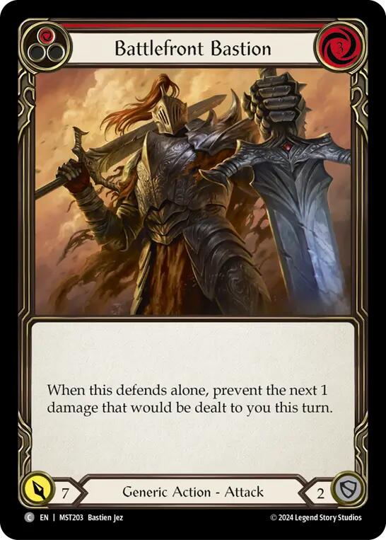 Battlefront Bastion (Red) [MST203] (Part the Mistveil)  Rainbow Foil | Good Games Cannington