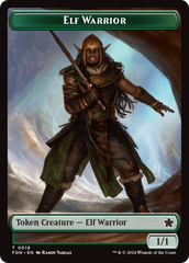 Elf Warrior // Rat (0030) Double-Sided Token [Foundations Tokens] | Good Games Cannington