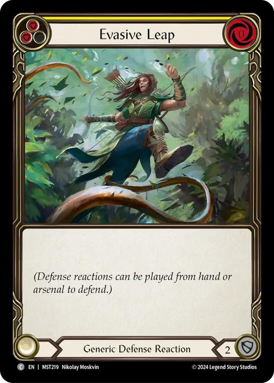 Evasive Leap (Yellow) [MST219] (Part the Mistveil)  Rainbow Foil | Good Games Cannington