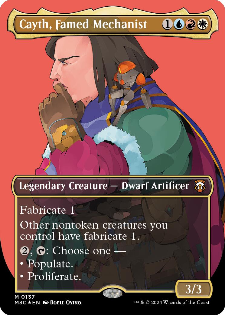 Cayth, Famed Mechanist (Borderless) (Ripple Foil) [Modern Horizons 3 Commander] | Good Games Cannington