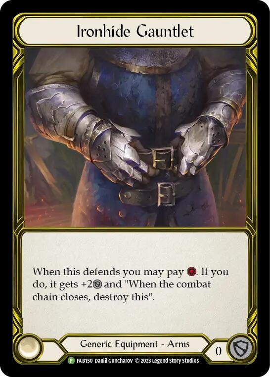 Ironhide Gauntlet (Golden) [FAB150] (Promo)  Cold Foil | Good Games Cannington