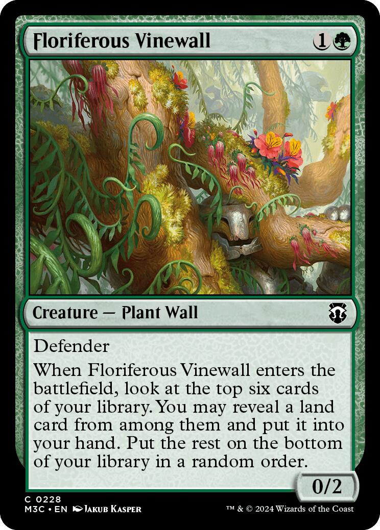 Floriferous Vinewall [Modern Horizons 3 Commander] | Good Games Cannington