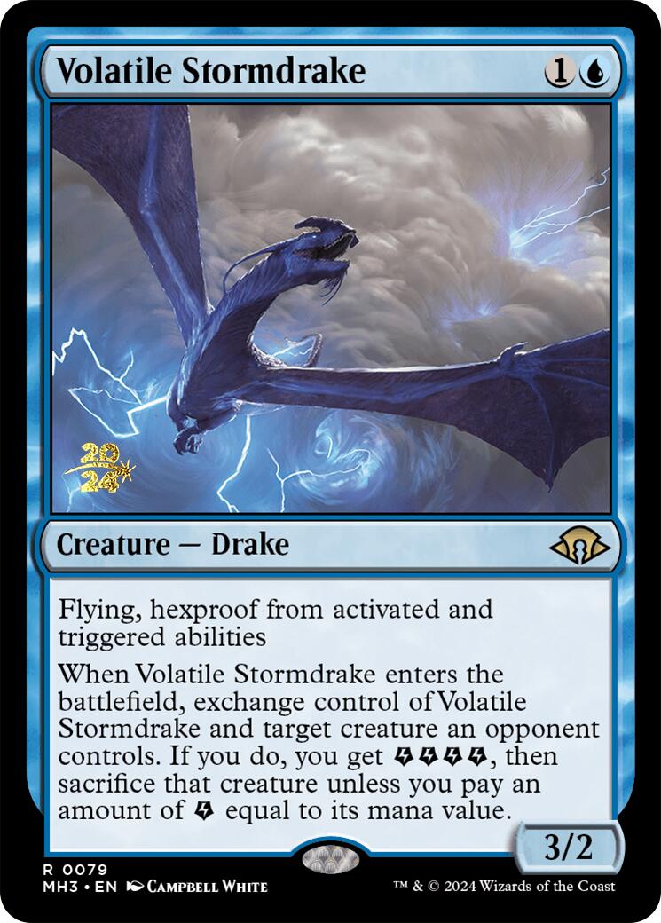 Volatile Stormdrake [Modern Horizons 3 Prerelease Promos] | Good Games Cannington