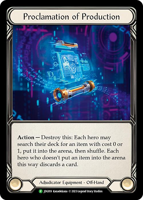 Proclamation of Production [JDG019] (Promo)  Cold Foil | Good Games Cannington
