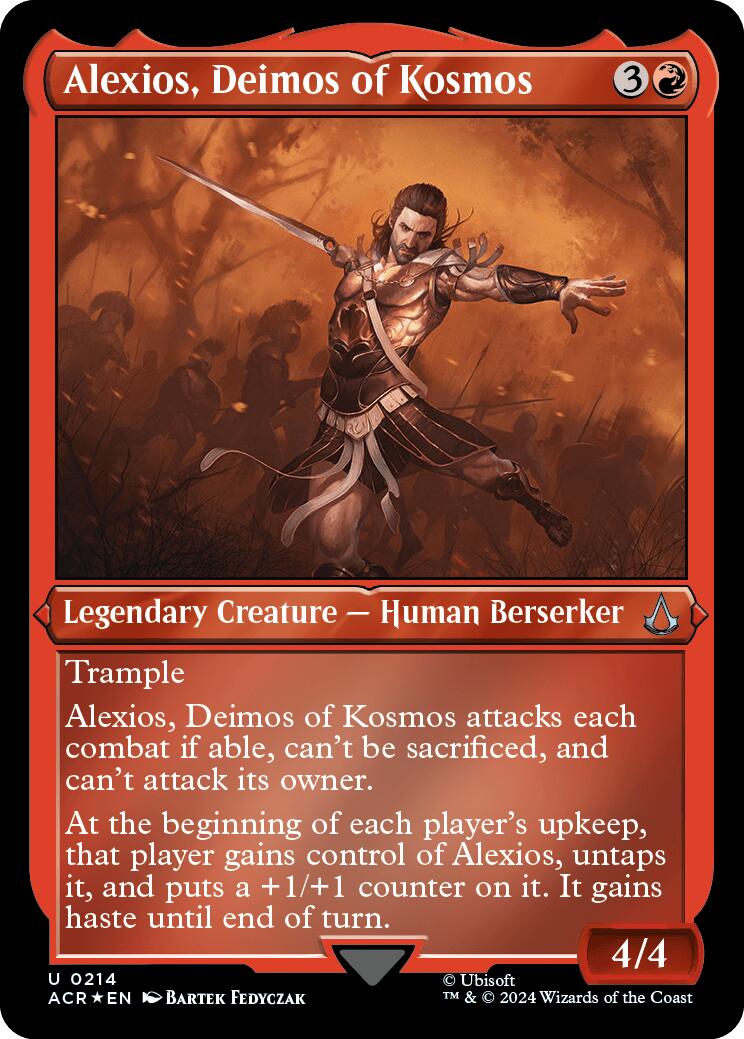Alexios, Deimos of Kosmos (Foil Etched) [Assassin's Creed] | Good Games Cannington
