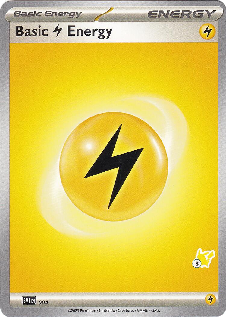 Basic Lightning Energy (004) (Pikachu Stamp #3) [Battle Academy 2024] | Good Games Cannington
