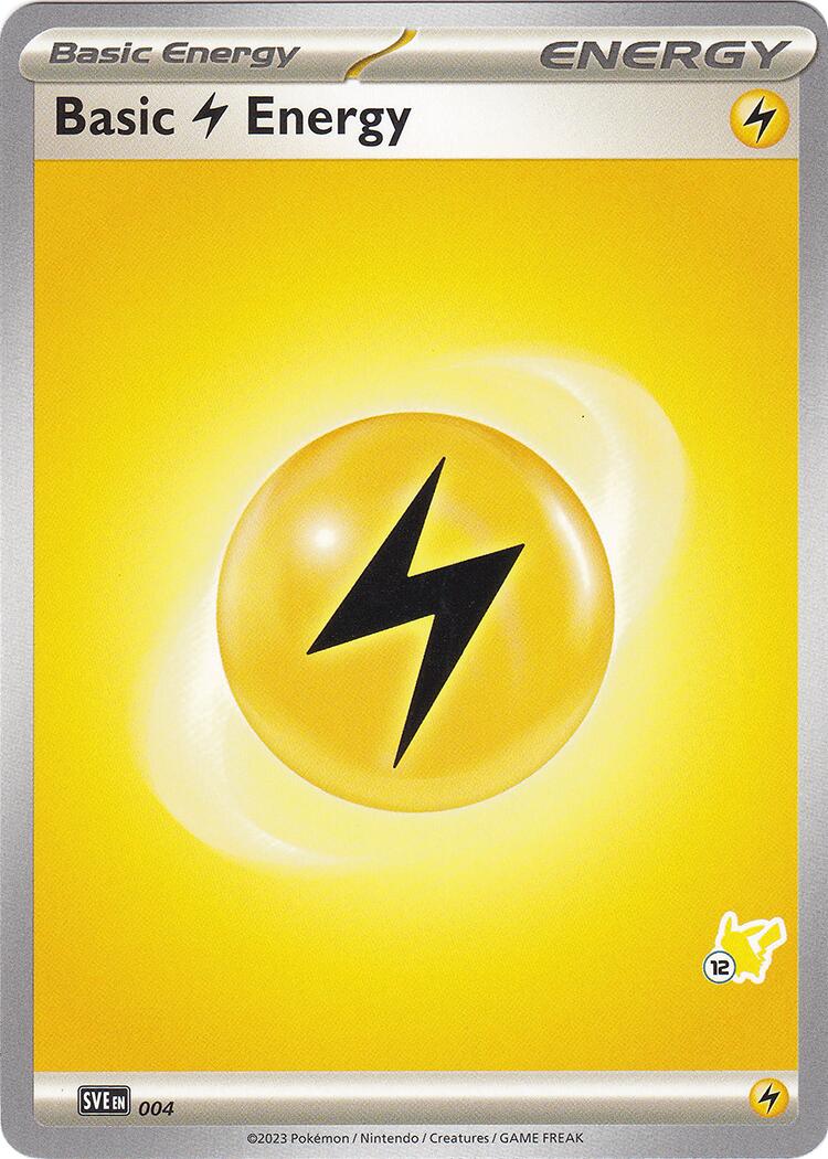 Basic Lightning Energy (004) (Pikachu Stamp #12) [Battle Academy 2024] | Good Games Cannington