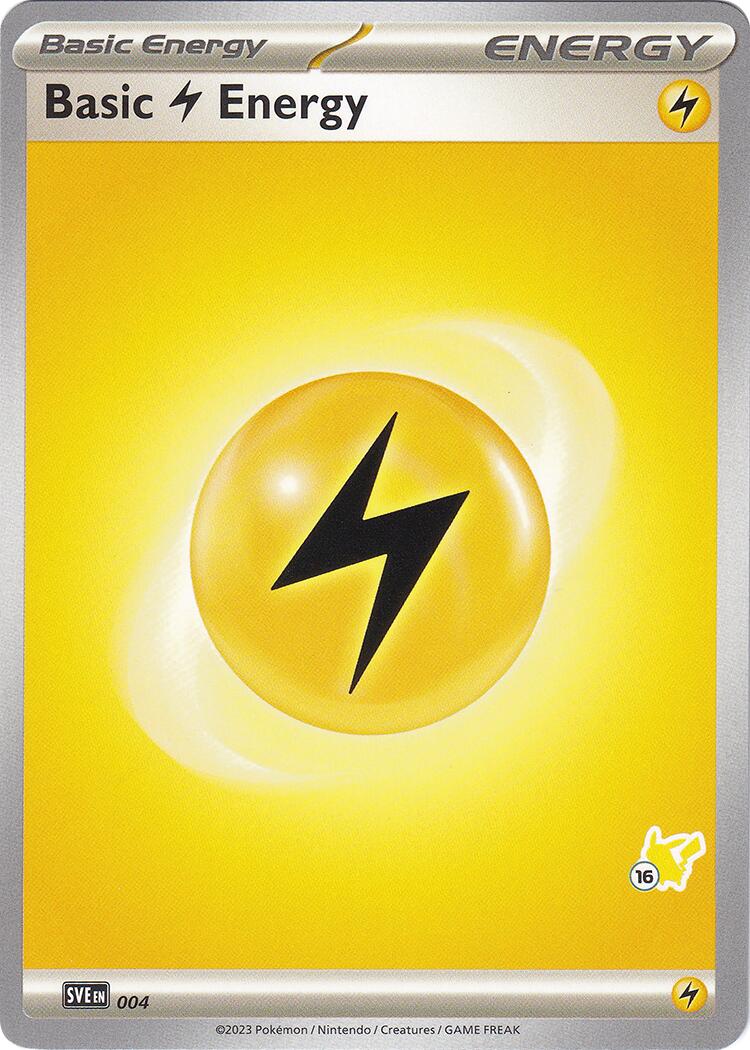 Basic Lightning Energy (004) (Pikachu Stamp #16) [Battle Academy 2024] | Good Games Cannington
