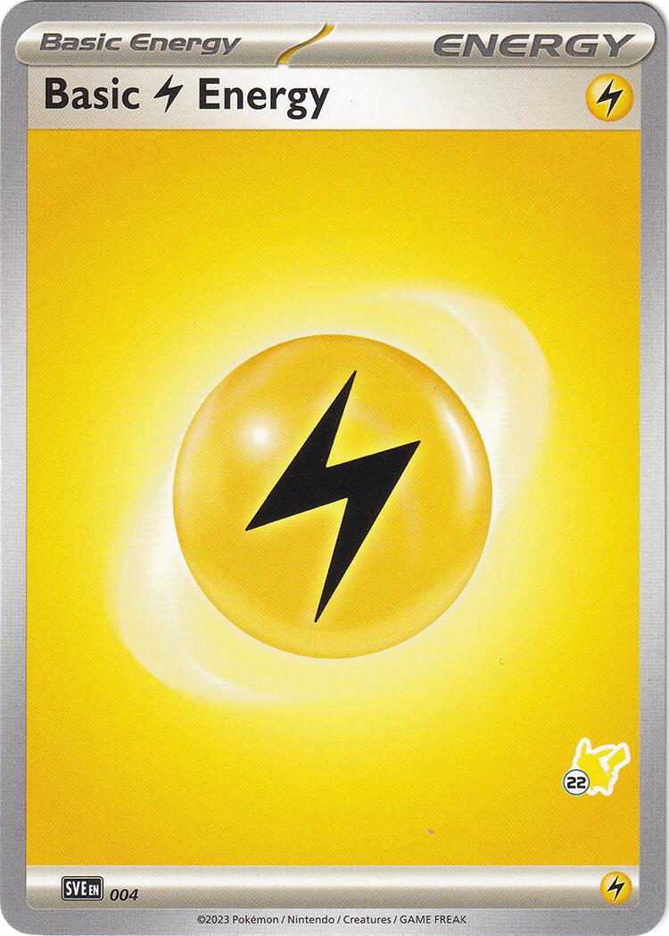 Basic Lightning Energy (004) (Pikachu Stamp #22) [Battle Academy 2024] | Good Games Cannington