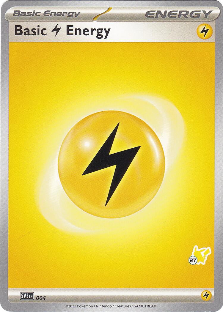 Basic Lightning Energy (004) (Pikachu Stamp #27) [Battle Academy 2024] | Good Games Cannington