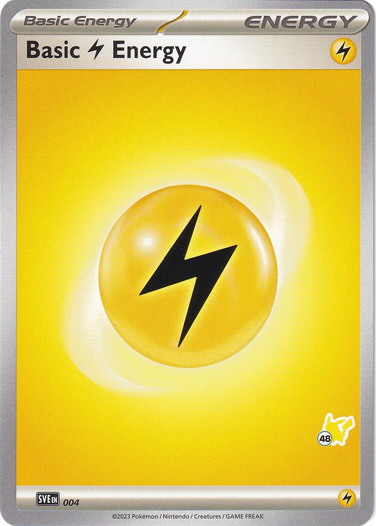 Basic Lightning Energy (004) (Pikachu Stamp #48) [Battle Academy 2024] | Good Games Cannington