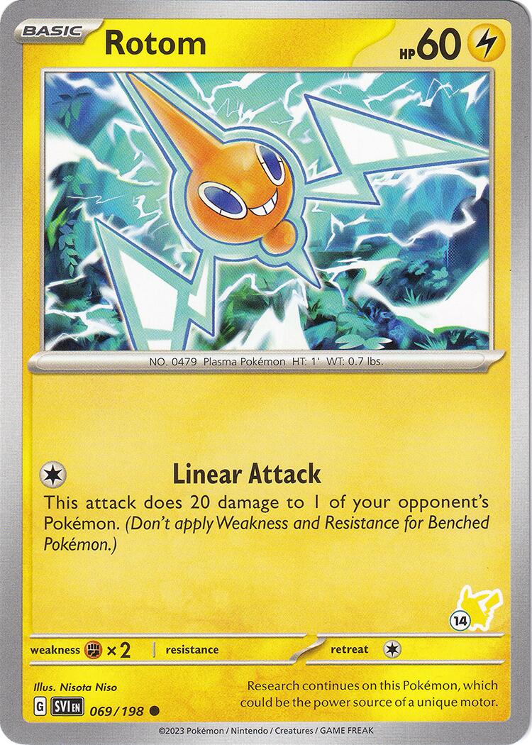 Rotom (069/198) (Pikachu Stamp #14) [Battle Academy 2024] | Good Games Cannington