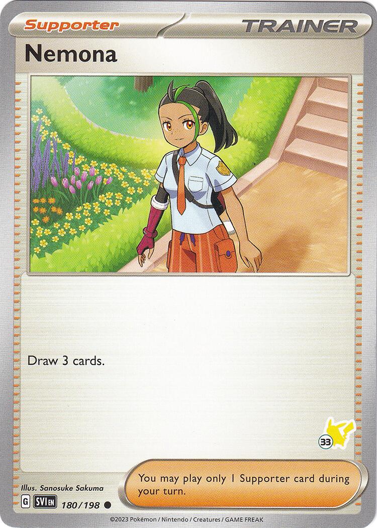 Nemona (180/198) (Pikachu Stamp #33) [Battle Academy 2024] | Good Games Cannington