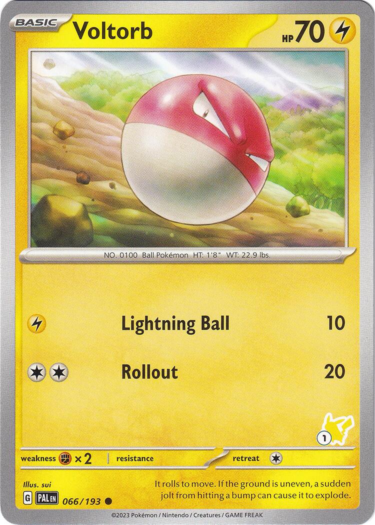 Voltorb (066/193) (Pikachu Stamp #1) [Battle Academy 2024] | Good Games Cannington