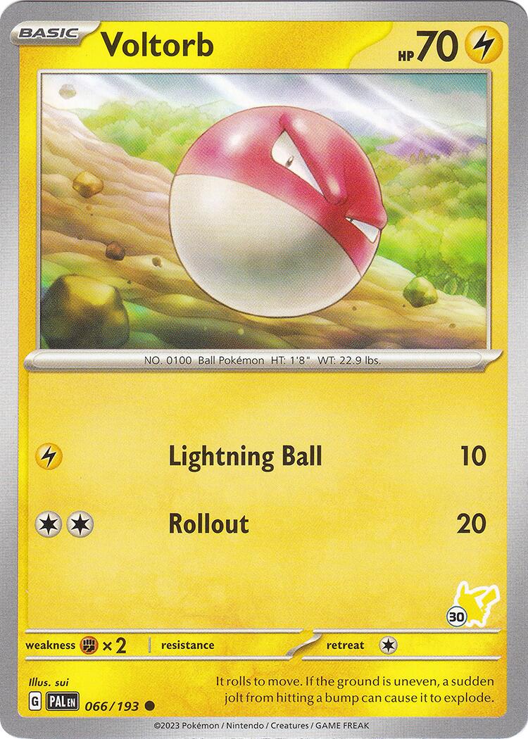 Voltorb (066/193) (Pikachu Stamp #30) [Battle Academy 2024] | Good Games Cannington