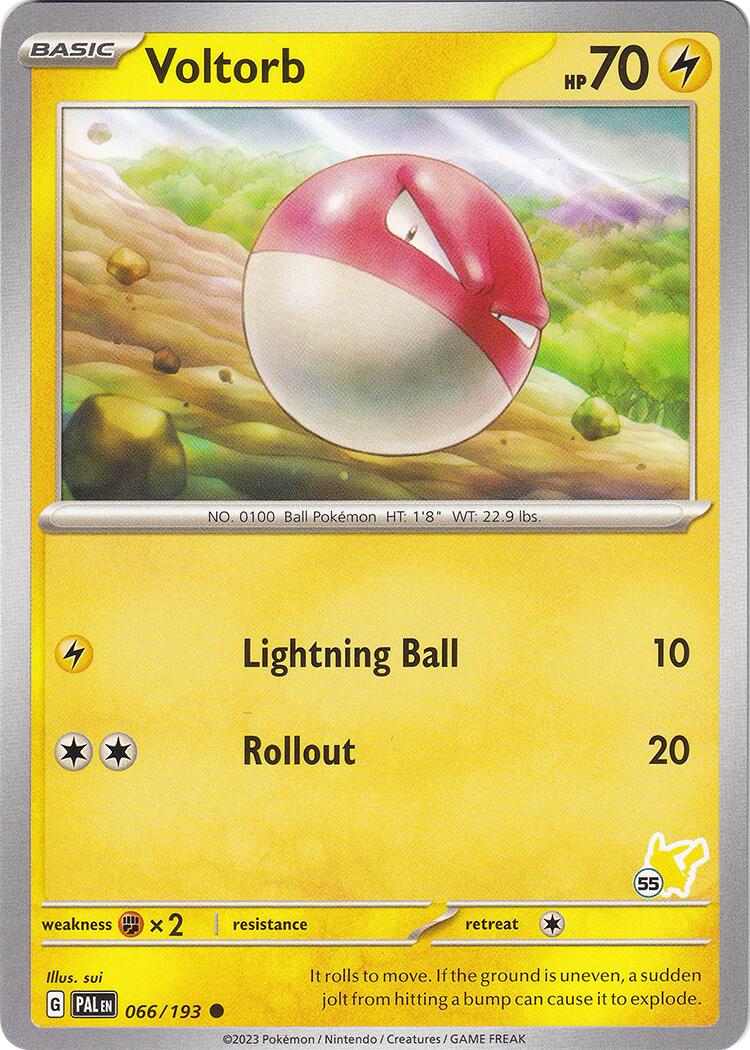 Voltorb (066/193) (Pikachu Stamp #55) [Battle Academy 2024] | Good Games Cannington