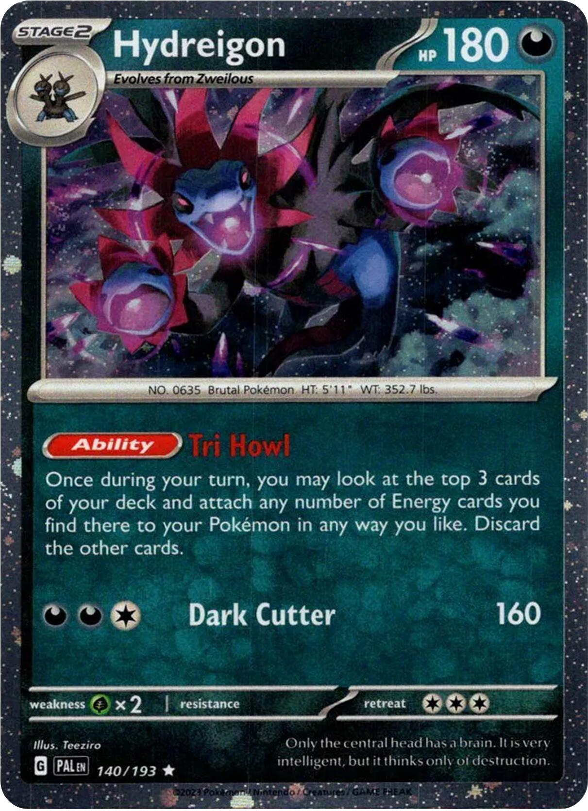 Hydreigon (140/193) (Cosmo Holo) [Scarlet & Violet: Paldea Evolved] | Good Games Cannington