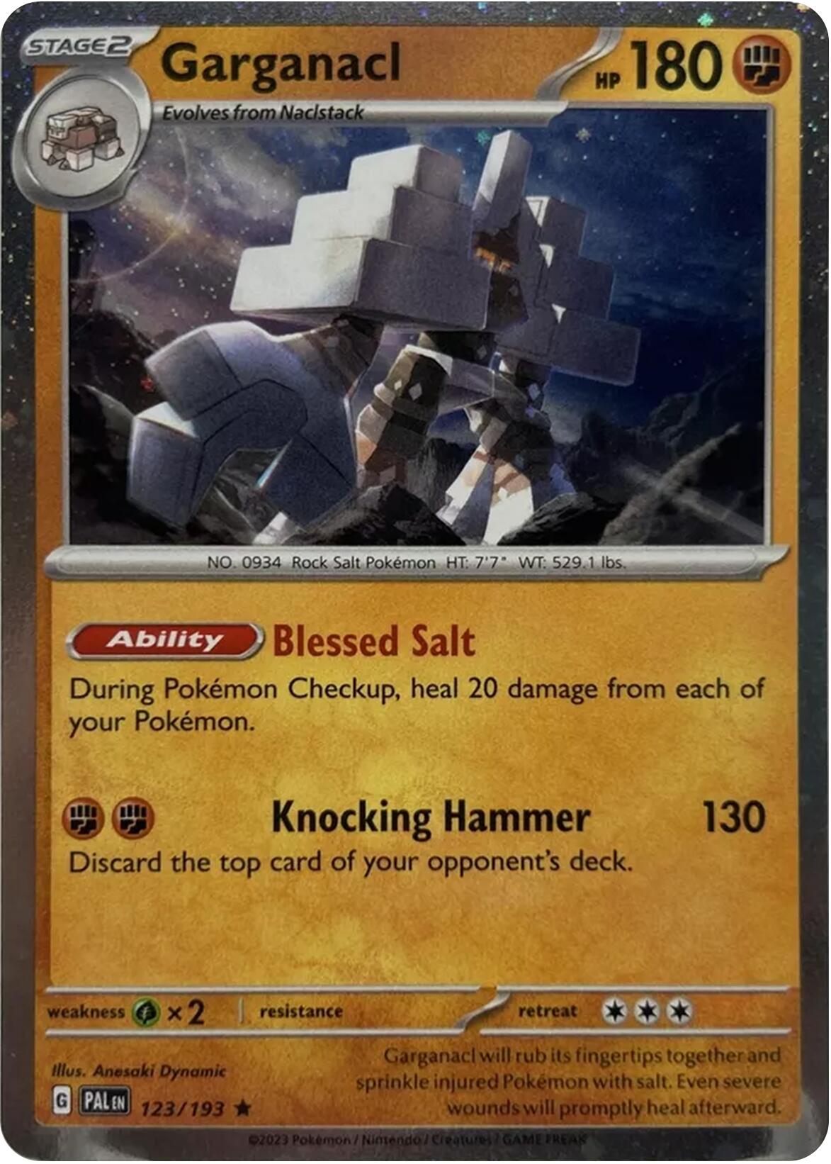 Garganacl (123/193) (Cosmos Holo) [Scarlet & Violet: Paldea Evolved] | Good Games Cannington