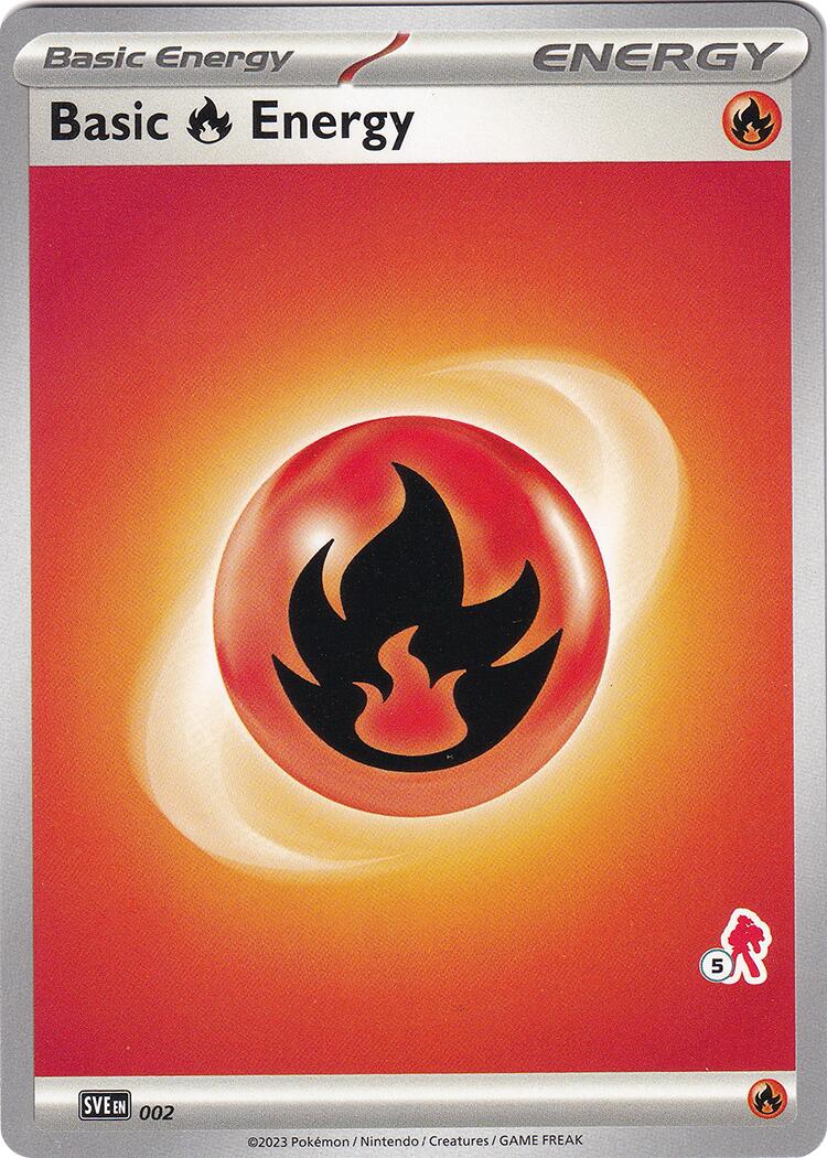 Basic Fire Energy (002) (Armarouge Stamp #5) [Battle Academy 2024] | Good Games Cannington
