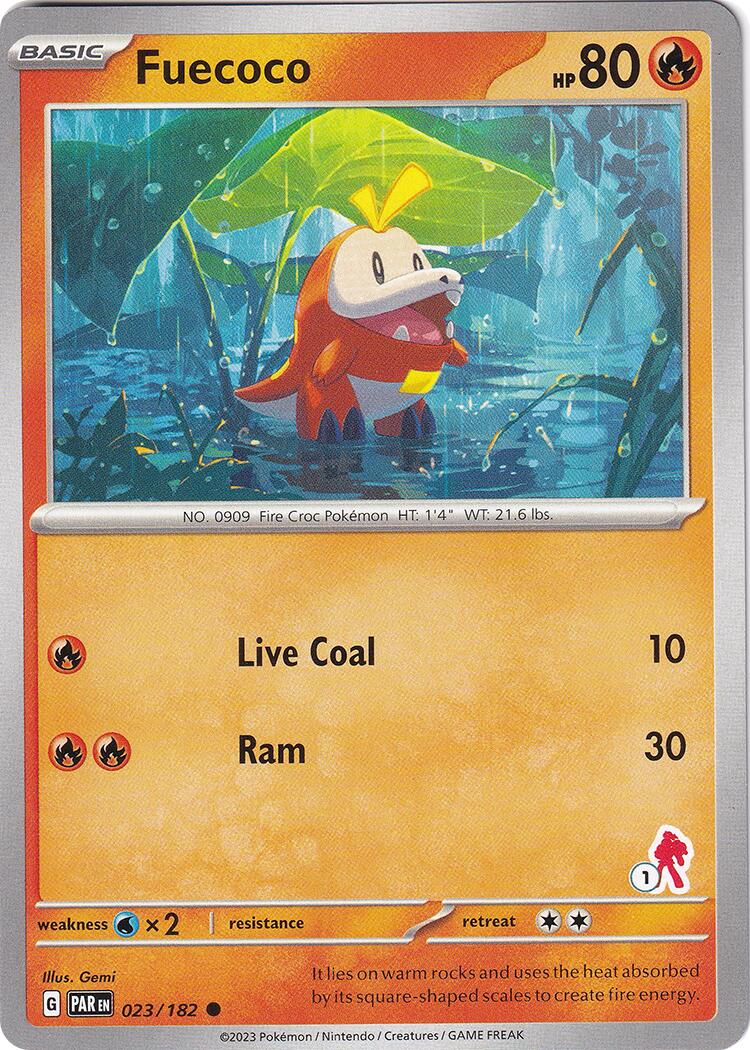 Fuecoco (023/182) (Armarouge Stamp #1) [Battle Academy 2024] | Good Games Cannington