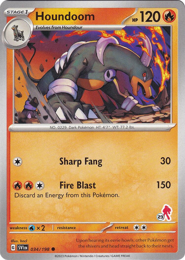 Houndoom (034/198) (Armarouge Stamp #23) [Battle Academy 2024] | Good Games Cannington